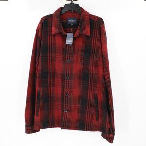 NWT LUCKY BRAND Shirt jacket Men XXL Long Sleeve Flannel Button Up buffalo Plaid